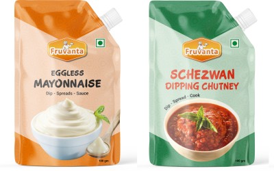 Fruvanta Eggless Mayonnaise and Schezwan Chutney(100gm x 2) Sauce & Dip(2 x 100 g)