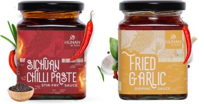 Hunan At home Sichuan Chili and Fried Garlic Stir Fry and Dip Combo Sauce(2 x 250 g)