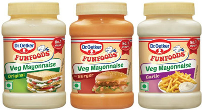 FUNFOODS Dr.Oetker Veg Mayonnaise Original + Veg Mayonnaise Garlic+ Burger Mayonnaise Sauce(3 x 250 g)