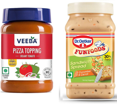 VEEBA Pizza Topping & Sandwich Spread Cucumber Carrot Sauce & Dip(2 x 250 g)