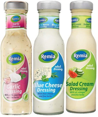 Remia Blue Cheese + Salad + Garlic Cream 250ml pack of 1 each Dressing Sauce & Dip(3 x 250 ml)