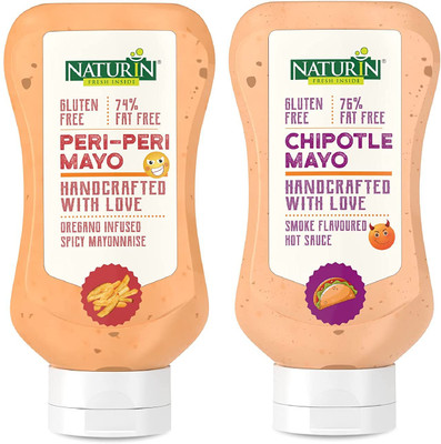 Naturin Combo Pack of 2- Peri-Peri Mayo 290g and Chipotle Mayo 290g | Mayonnaise Sauce & Dip(2 x 290 g)