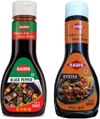 sams Oyster Sauce 330g and Black Pepper Sauce 300g Gourmet Sauces, Veg Sauce(2 x 315 g)