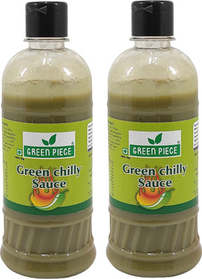 GREEN PIECE Green Chilli Sauce (500ml) (Pack of 2) Sauce(2 x 500 ml)