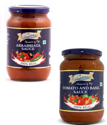 Gustora Arrabiata & Tomato Basil Sauce I Rich & Smooth I Preservatives Free Sauces(2 x 400 g)