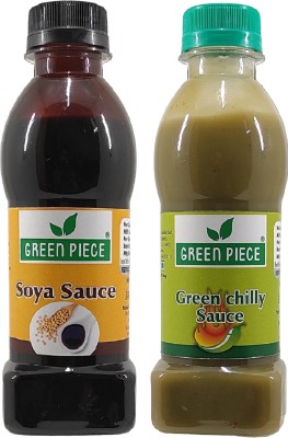 GREEN PIECE Green Chilli Sauce (200gm),Soya Sauce (200g)(Pack of 2) Sauces & Ketchup(2 x 200 g)