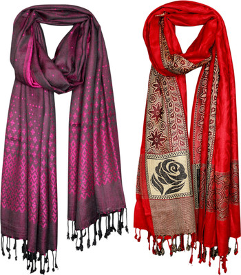 STOLESTUDIO Woven Viscose Girls Fancy Scarf, Stole, Scarf