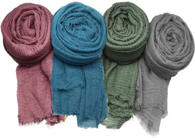 Icw Solid Cotton Blend Girls Scarf, Stole