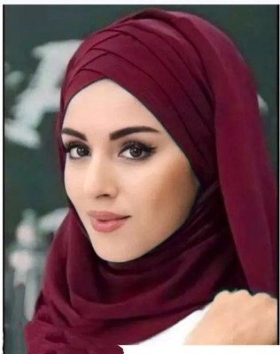 ALHAMZAH Solid Georgette Women Scarf, Stole, Fancy Scarf