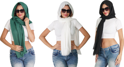 Palatt Solid Pure Cotton Girls Fancy Scarf