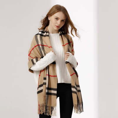 Tricky Shopper Checkered Pure Wool Women Scarf