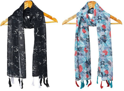 StoleVilla Printed Chiffon Women Scarf, Stole, Fancy Scarf