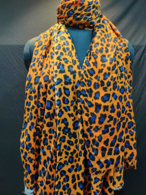 rudraoverseas Animal Print Wool Blend Women Scarf
