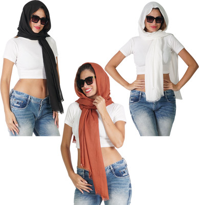 Palatt Solid Pure Cotton Girls Fancy Scarf