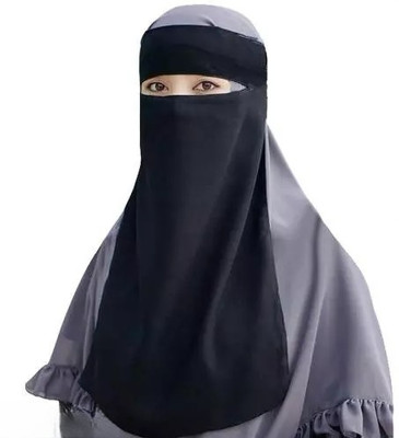Dhyeyu Chiffon Self Design Naqab(Black)