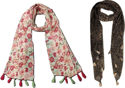 mss FASHION Floral Print Chiffon Women Scarf, Fancy Scarf, Stole