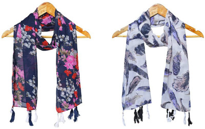 mss FASHION Printed Chiffon Women Stole, Scarf, Fancy Scarf