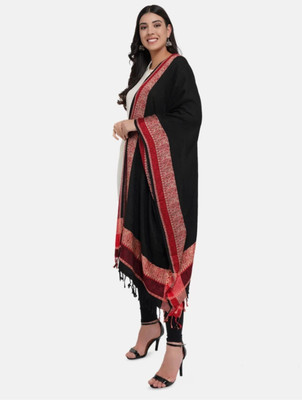 Braid N Cord Self Design Polyester Women Stole, Scarf