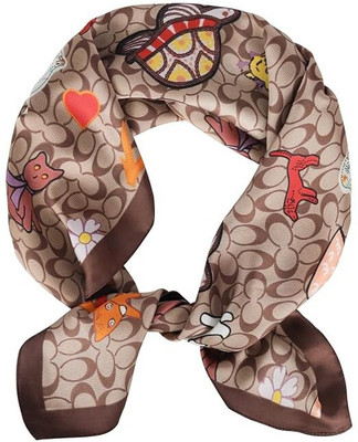 NK Textiles Animal Print Satin Blend Women Fancy Scarf