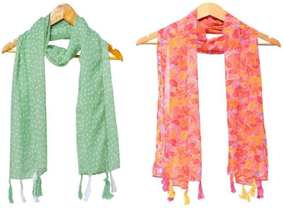 RIDDLE NEEDLE Printed Chiffon Women Scarf, Stole, Fancy Scarf