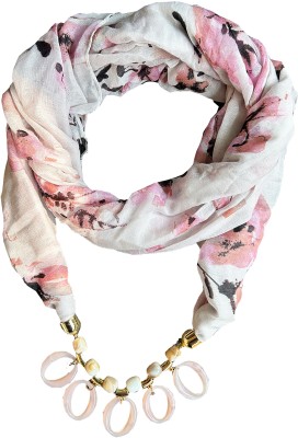 AAS CREATIONS Floral Print Poly Silk Girls Scarf