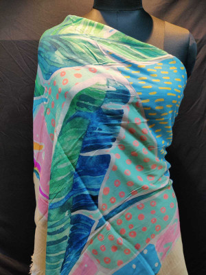 rudraoverseas Printed Satin Blend Women Scarf
