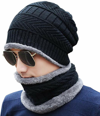 MAKRANA ART AND CRAFT Solid Beanie Cap(Pack of 2)