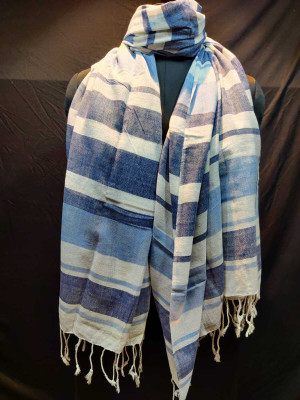 rudraoverseas Striped Pure Cotton Women Scarf