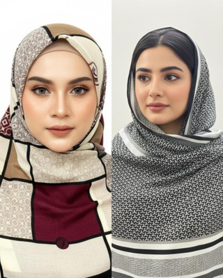 Scafa Printed Viscose Women Faux Turtleneck Neck Cover, Scarf, Bluetooth Scarf, Fancy Scarf, Stole