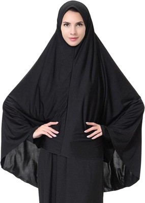 JUMERAH Polyester Self Design Burqa With Hijab(Black)