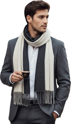 AlexVyan Solid Cotton Blend, Wool Blend, Polyester Men Scarf, Fancy Scarf, Stole