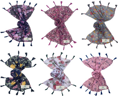 NarNari Printed Cotton Blend Women Fancy Scarf, Scarf, Stole