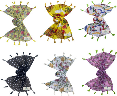 NarNari Printed Cotton Blend Women Fancy Scarf, Scarf, Stole