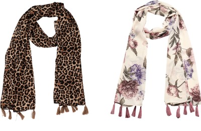 sahil fashion Floral Print, Animal Print Chiffon Women Fancy Scarf