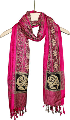 GLIMMERX Embellished, Embroidered, Woven, Self Design Viscose Women Fancy Scarf, Scarf, Stole, Faux Turtleneck Neck Cover, Bluetooth Scarf
