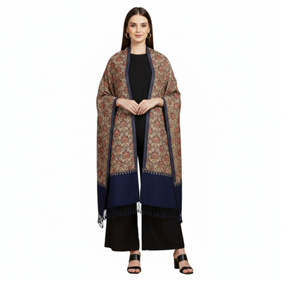 MUFFLY Floral Print Wool Blend Women Stole