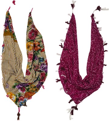 pracwal Floral Print, Floral Print, Printed Polyester Women Fancy Scarf, Scarf