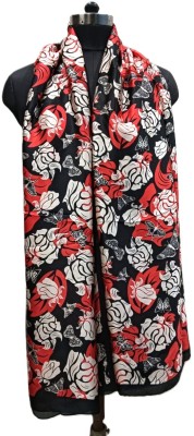 Cashmera Floral Print Satin Blend Men & Women Fancy Scarf