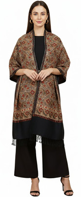 MUFFLY Floral Print Wool Blend Women Stole