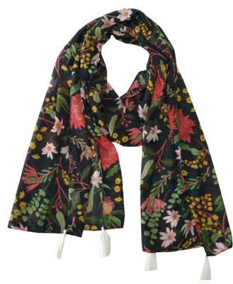 JVNINE Floral Print Polyester Women Stole, Scarf