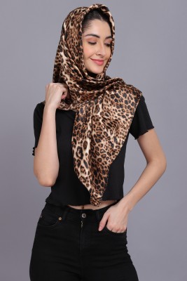 AXOLOTL Animal Print Satin Blend Women Scarf