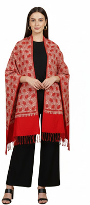 MUFFLY Floral Print Wool Blend Women Stole
