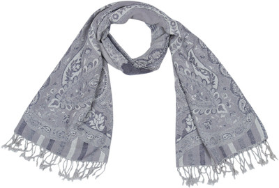 KIRE NE Self Design Pure Wool Women Scarf, Stole, Fancy Scarf