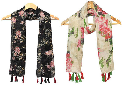 StoleVilla Printed Chiffon Women Scarf, Stole, Fancy Scarf