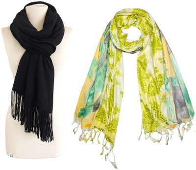 ogs Solid Rayon Women Scarf, Stole, Fancy Scarf