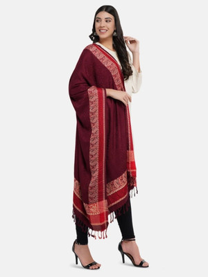 Braid N Cord Self Design Polyester Women Stole, Scarf