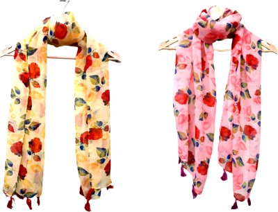 clotheinghub Floral Print Chiffon Women Stole