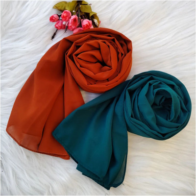 Habibisfashion Solid Chiffon Women Scarf, Fancy Scarf, Stole