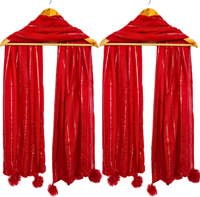 ogs Striped, Solid Rayon Girls Scarf, Stole, Fancy Scarf