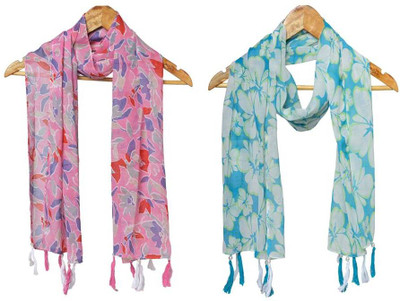 StoleVilla Printed Chiffon Women Scarf, Stole, Fancy Scarf